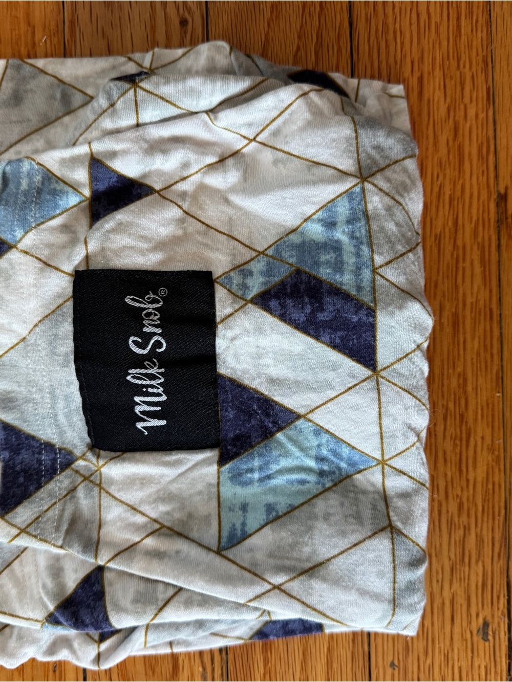 Milk Snob Blue Geometric Kids Bib - Soft Lightweight Feeding Bib